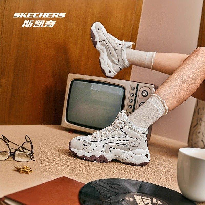 Skechers斯凯奇女鞋2025新款D'LITES小雏菊熊猫鞋厚底耐磨老爹鞋,运动鞋new,运动休闲鞋,淘宝优惠券,粉丝福利购,淘宝优惠卷