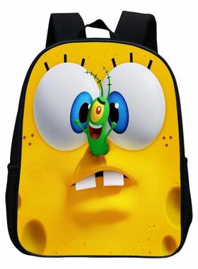 新款海绵宝宝皮老板Plankton儿童书包男女小学生背包幼儿园双肩包