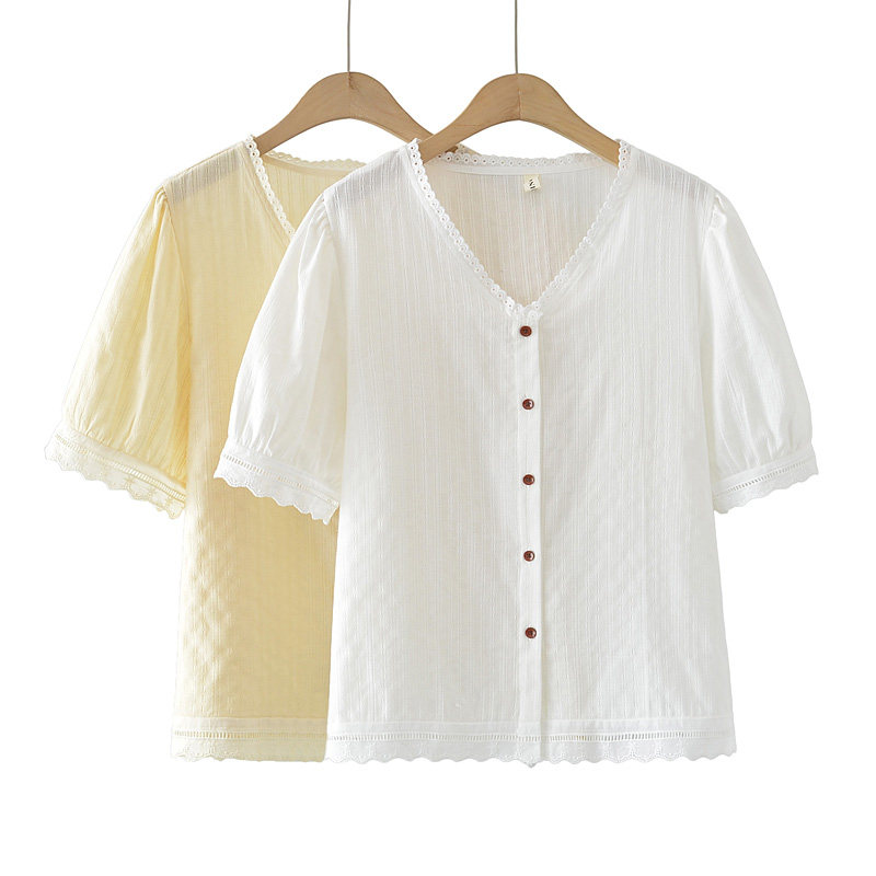 大码女装2025夏季新款气质V领短袖衬衫女胖mm显瘦韩版正肩上衣