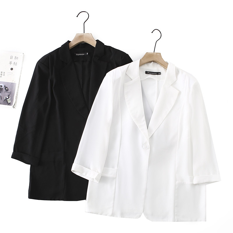 大码女装七分袖职业风西装