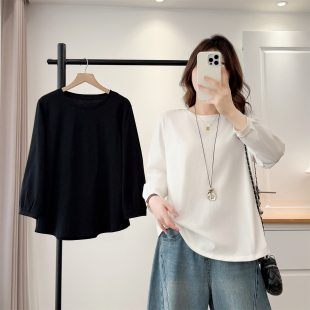 打底衫 2026初春新款 九分袖 女装 通勤职业风上衣百搭200斤胖MM大码