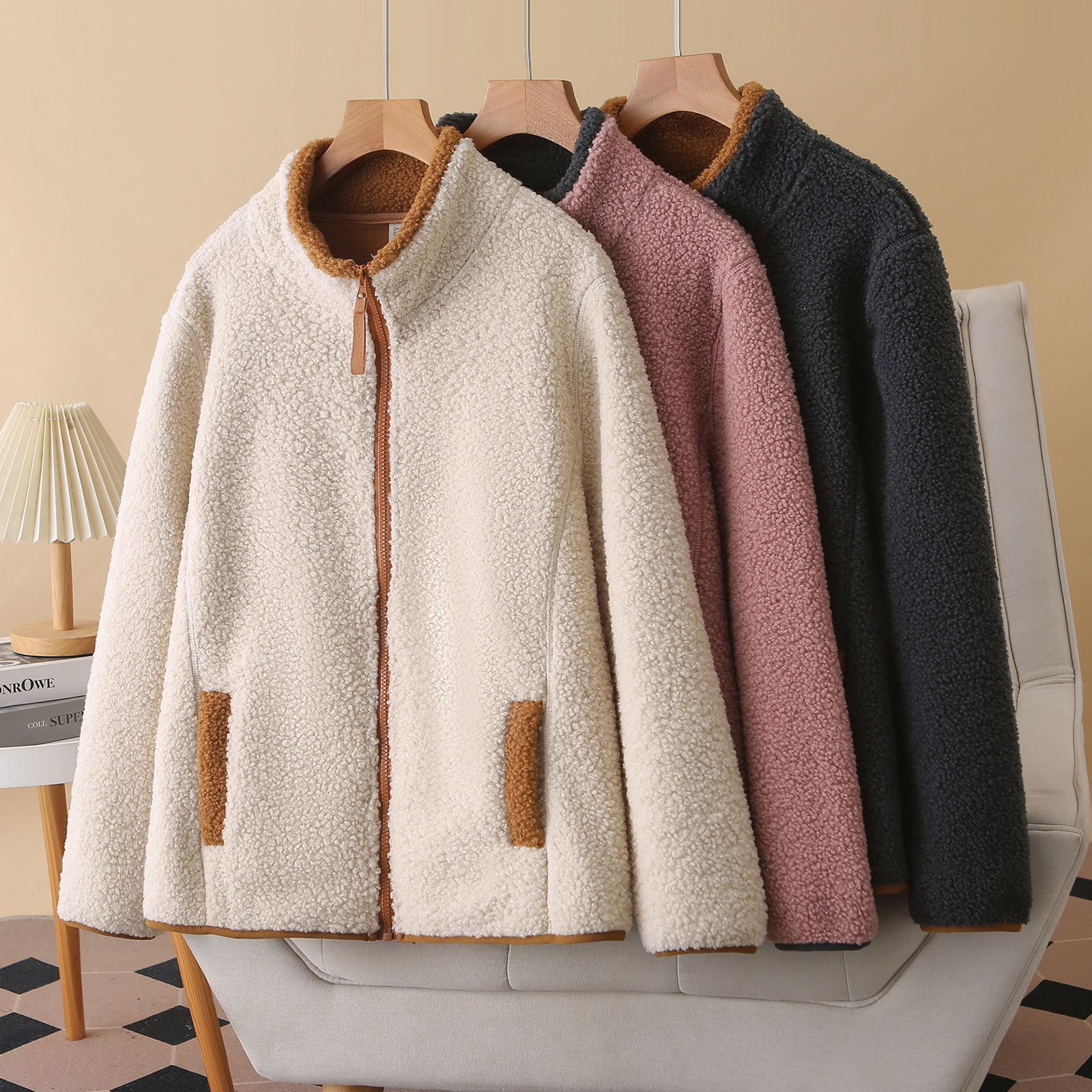 大码女装2026春季新款卫衣开衫200斤胖MM时尚撞色立领百搭外套,女装/女士精品,常规大码外套,淘宝优惠券,粉丝福利购,淘宝优惠卷