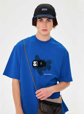 SAMESAME24SS漂浮吉祥物图案印花国潮短袖宽松夏季透气青少年T恤