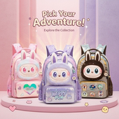 外贸原单可爱卡通学生书包大容量儿童护脊减负书包男女童双肩背包