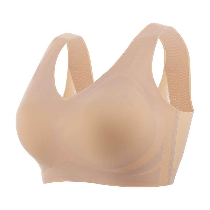 麦曼简约无钢圈乳胶防震套头文胸