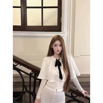 JOEY 多莉/推荐包臀短裤毛针织开衫修身斗篷绝美巨好看的小上衣女