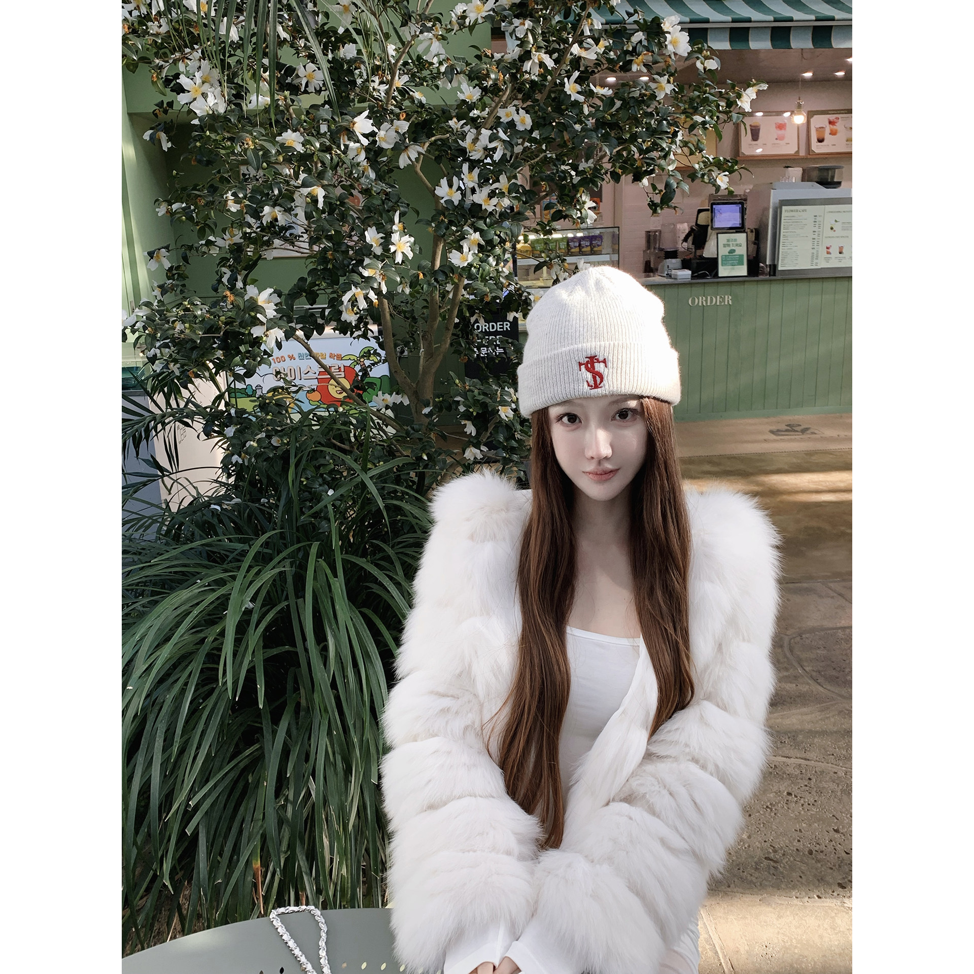 JOEY 12.8 20:00 淡淡清流感【saga真狐狸毛】3色 分段皮草外套