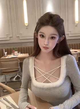JOEY 12.29 20:00【娇嗔】推荐 嗲嗲的兔毛交叉U领长袖