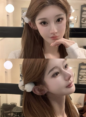 JOEY  真獭兔毛【一对2个】 毛球发夹