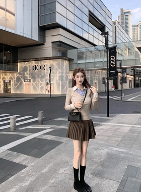 JOEY 12.29 20:00【英伦预科生preppy style】假两件学院羊绒长袖