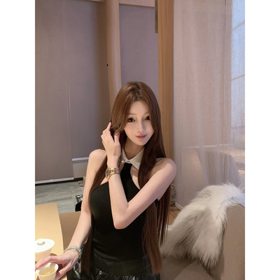 JOEY【古早感甜心sweet】 26ss度假 内搭打底挂脖背心吊带上衣女