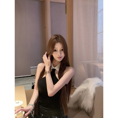 JOEY【古早感甜心sweet】 26ss度假 内搭打底挂脖背心吊带上衣女