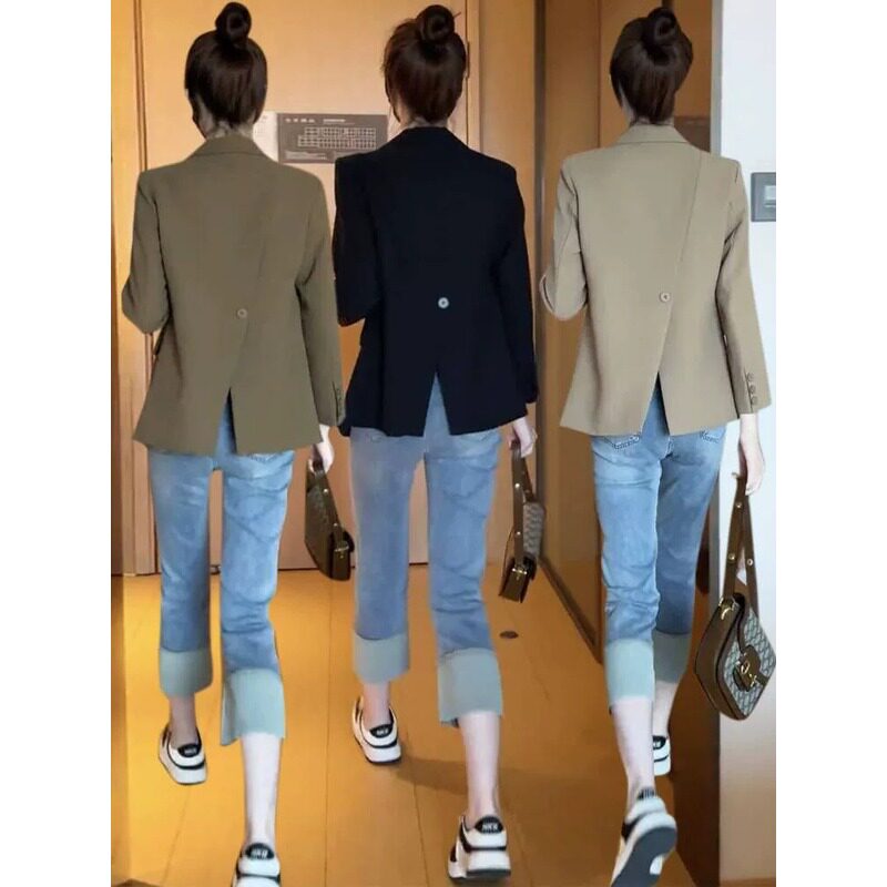 欧货时尚西装外套女春秋新款小个子休闲高级感气质百搭小西服上衣