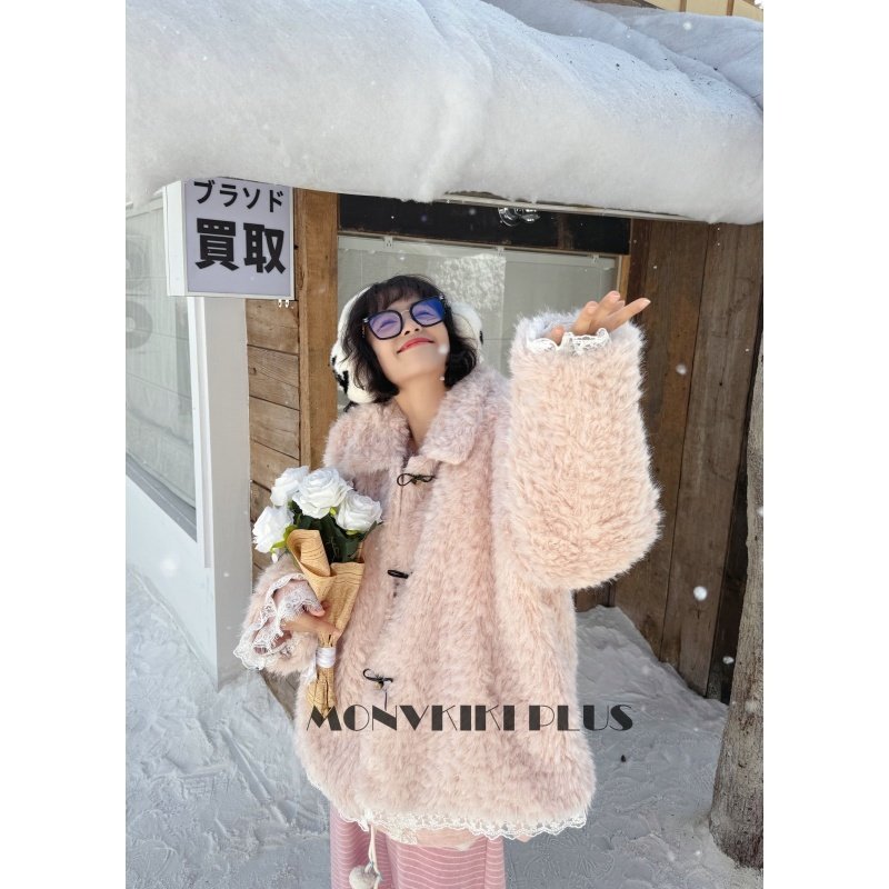 魔女MoNvKiKiPlus「云谣」大码微胖蕾丝夹棉加厚毛毛外套#B690,女装/女士精品,棉衣/棉服,淘宝优惠券,粉丝福利购,淘宝优惠卷