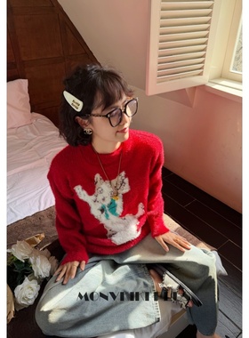 魔女MoNvKiKiPlus大码微胖ins博主风设计显瘦针织长袖毛衣#C00050