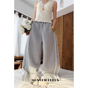 魔女MoNvKiKiPlus「暮色森林」大码 1973 微胖蕾丝加绒收脚阔腿裤