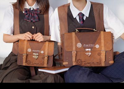 现货原创斜跨双肩拼色复古包包