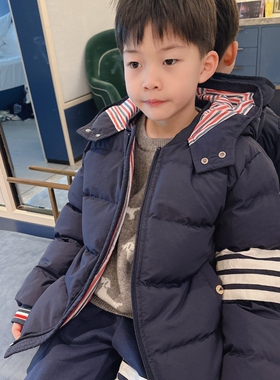 今今家高定TB儿童羽绒服90白鸭绒男女童连帽长袖外套冬季新款保暖