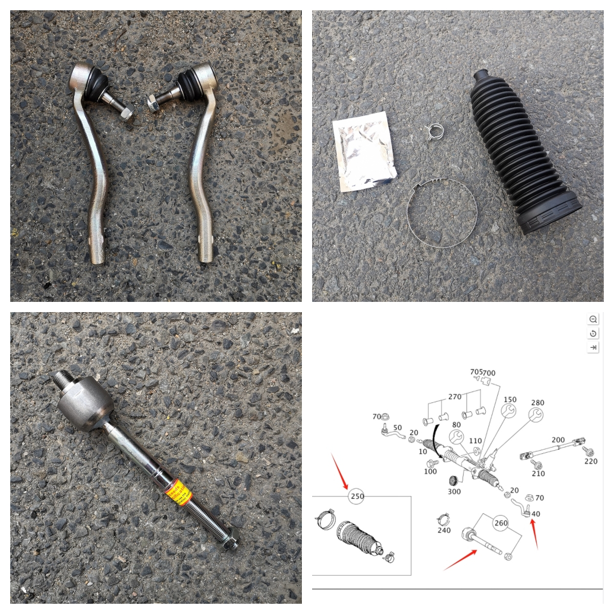 适用奔驰W164方向机ML300横拉杆ML350内ML400外ML500球头ML防尘套