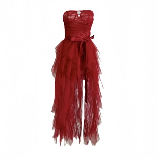 纯欲复古蕾丝包臀裙 LIULIUGE 圣诞风主题套裙 长款 拖尾 挚爱幻想