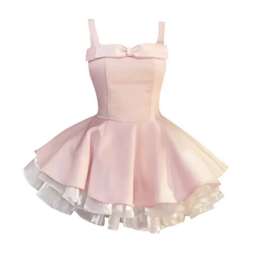 夏季芭蕾风吊带蓬蓬公主连衣裙