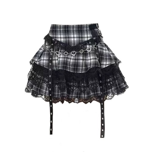 y2k辣妹双扣设计法式jk半身裙