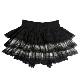 自制 原宿ins辣妹哥特风双层花边拼接百褶裙黑白格子高腰半身裙