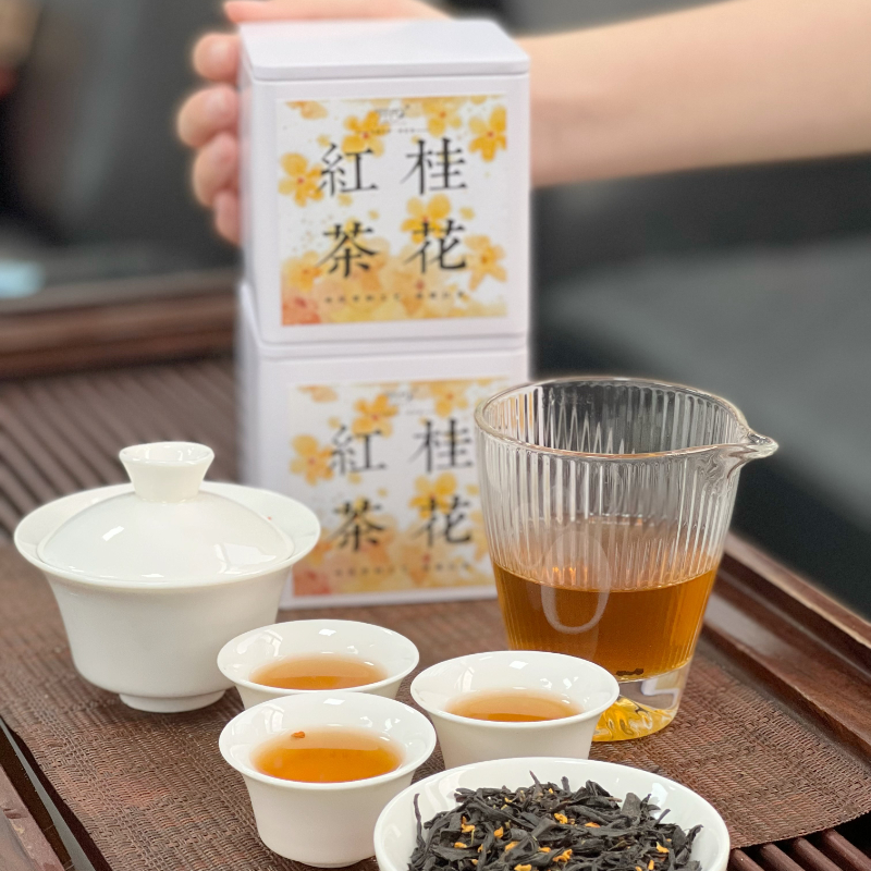 强韵桂花红茶桂花乌龙茶100g罐装窑制新茶浓香型养胃茶奶茶送人