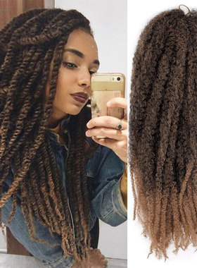 Marley braids hair Crochet Braiding非洲黑人毛毛虫钩针发脏辫