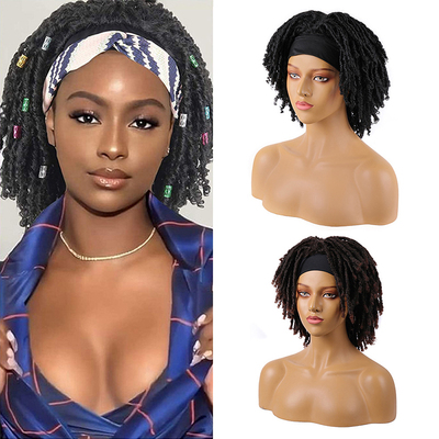 非洲黑人冰丝带头巾脏辫假发