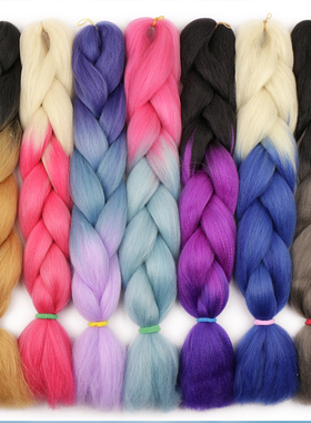 非洲黑人脏辫大辫子渐变色YAKI straight  braids hair extension