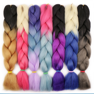 非洲黑人脏辫大辫子渐变色YAKI straight braids hair extension