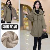 2025新款 减龄外套 时尚 派克服女冬季 加绒加厚中长款