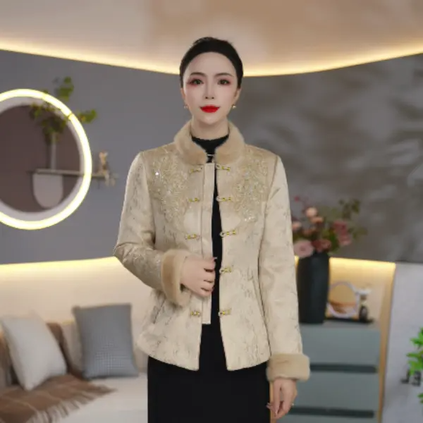 冬季新中式风立领盘扣羽绒服女短款加厚刺绣气质时尚国风外套,女装/女士精品,羽绒服,淘宝优惠券,粉丝福利购,淘宝优惠卷