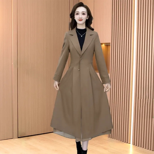 2026春季商务轻熟风西装领风衣女中长款收腰高端品牌流行大衣外套