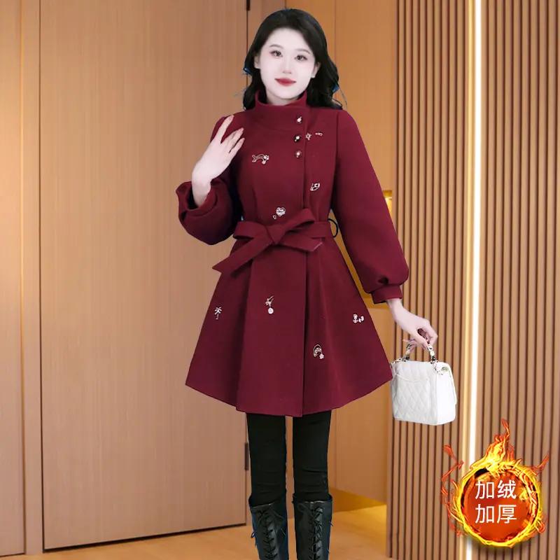 小香风中长款毛呢外套