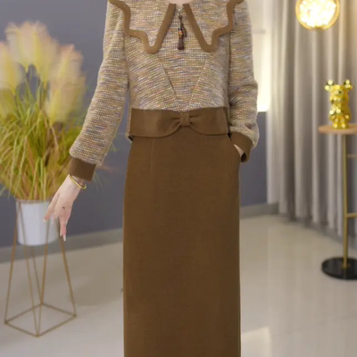 2025新款女春秋上衣+半身裙