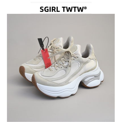 SGIRL 增高7厘米厚底老爹鞋女2026新款轻便百搭休闲小个子运动鞋