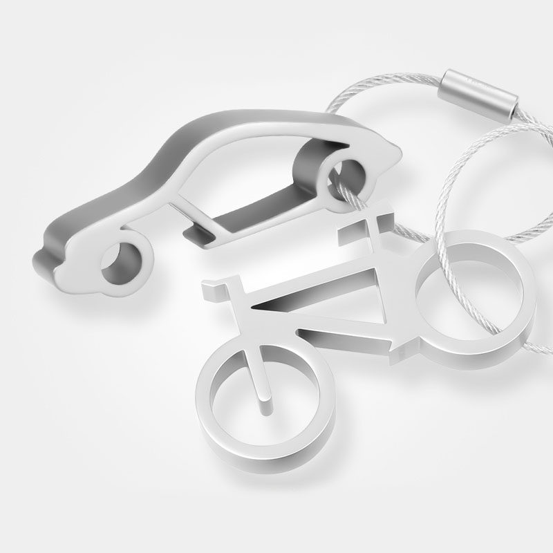 德国TROIKA拓意卡金属钥匙环圈扣链跑车自行车造型开瓶器男士礼物