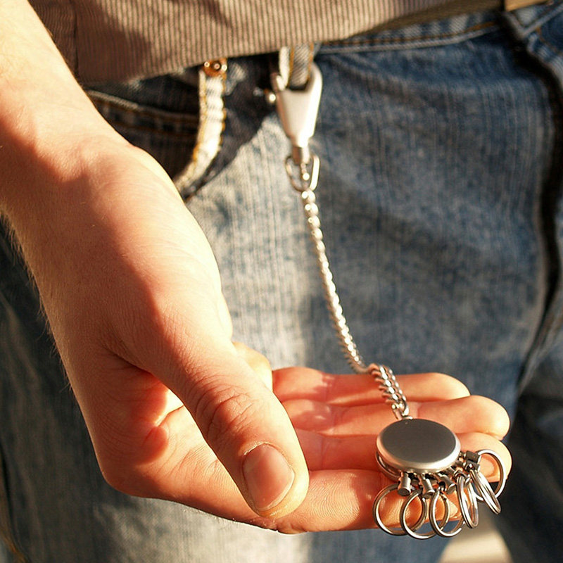 德国troika长链条防盗防丢钥匙链创意腰挂钥匙扣男士生日礼物实用