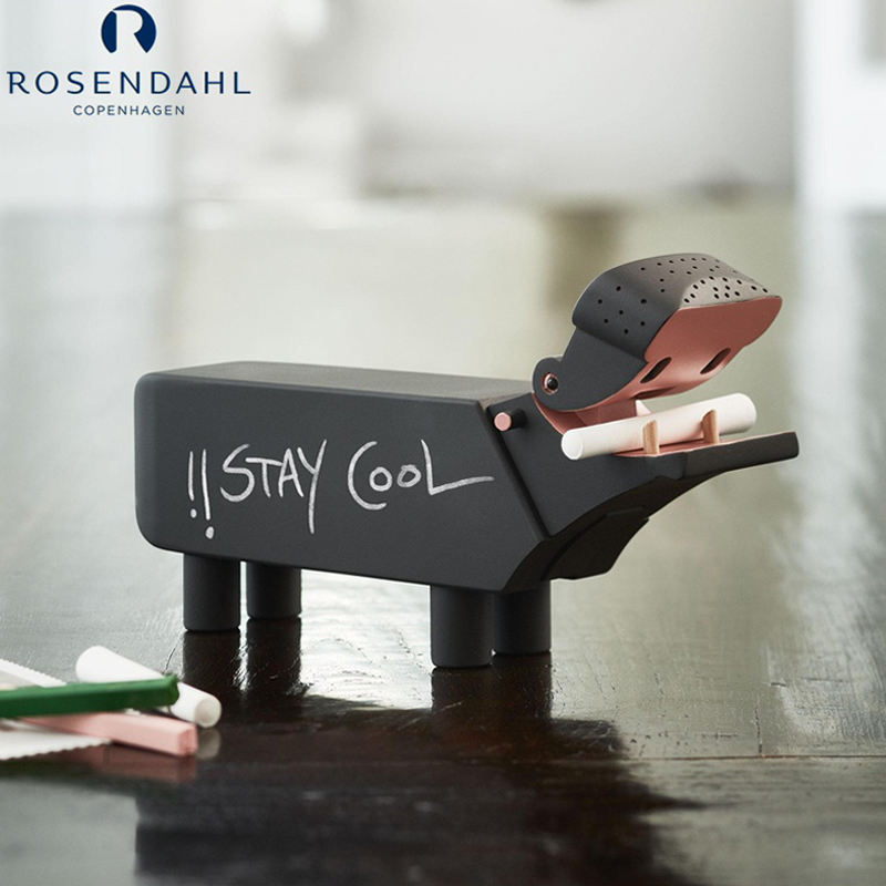 丹麦动物木质河马留言板七夕摆件