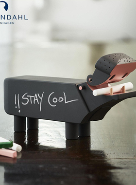 丹麦动物木质河马留言板七夕摆件