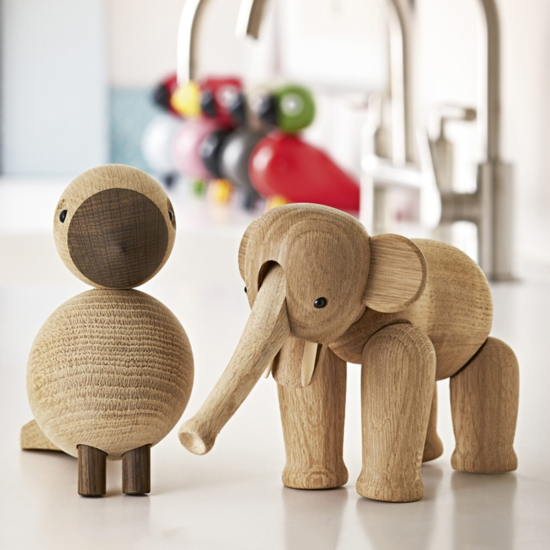 丹麦玩偶摆件爱情鸟橡木工艺品