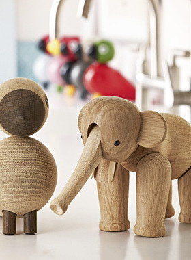 丹麦玩偶摆件爱情鸟橡木工艺品