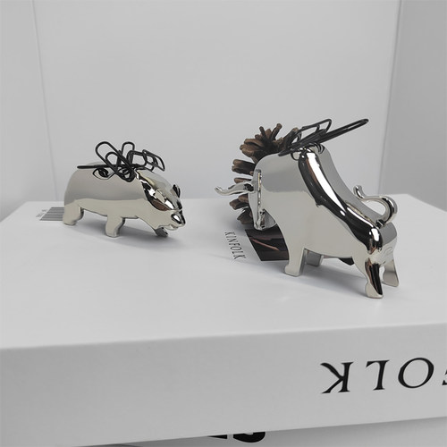 摆件创意股市好意头牛熊桌面摆件