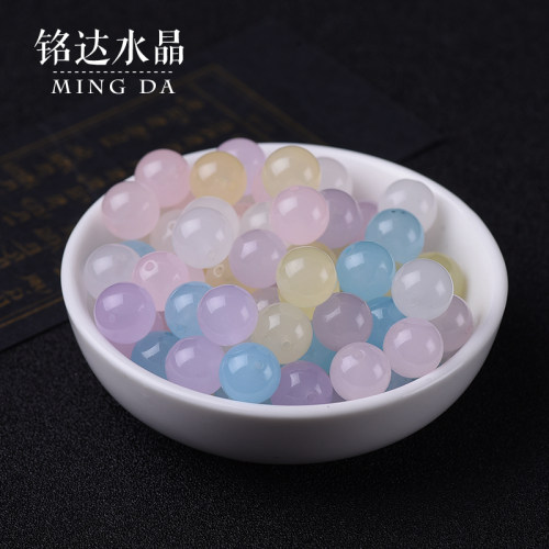 天然摩根石玉髓串珠水晶饰品配件