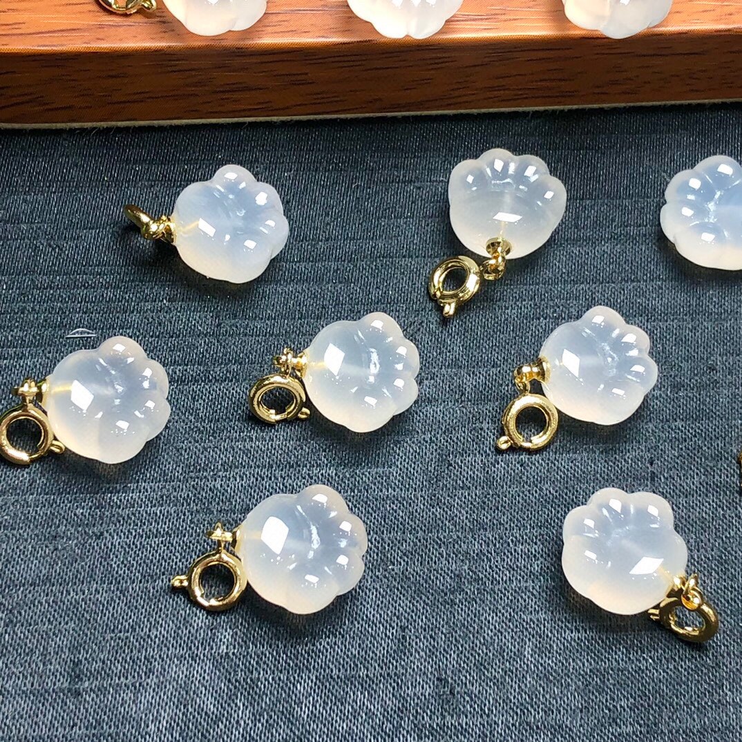 新品白玛瑙猫爪小提溜配件手工diy手链手串饰品散珠