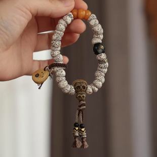 星月蒜瓣大肠 搭配驼骨阿呆三通 咒点卡子 大肠 天珠镶标桶珠配饰