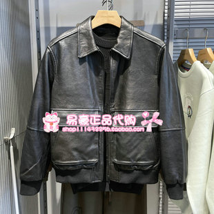 6905571298679 E40 杰克琼斯宽松舒适羊皮真皮皮衣外套 225410001