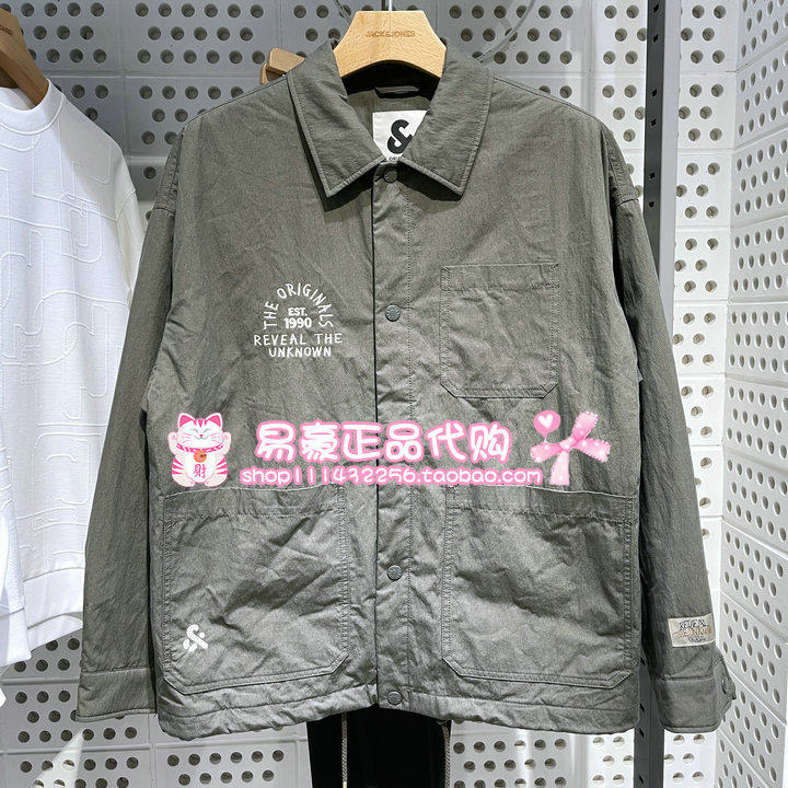杰克琼斯宽松保暖衬衫领棉服外套225409045  E04 6905571288953
